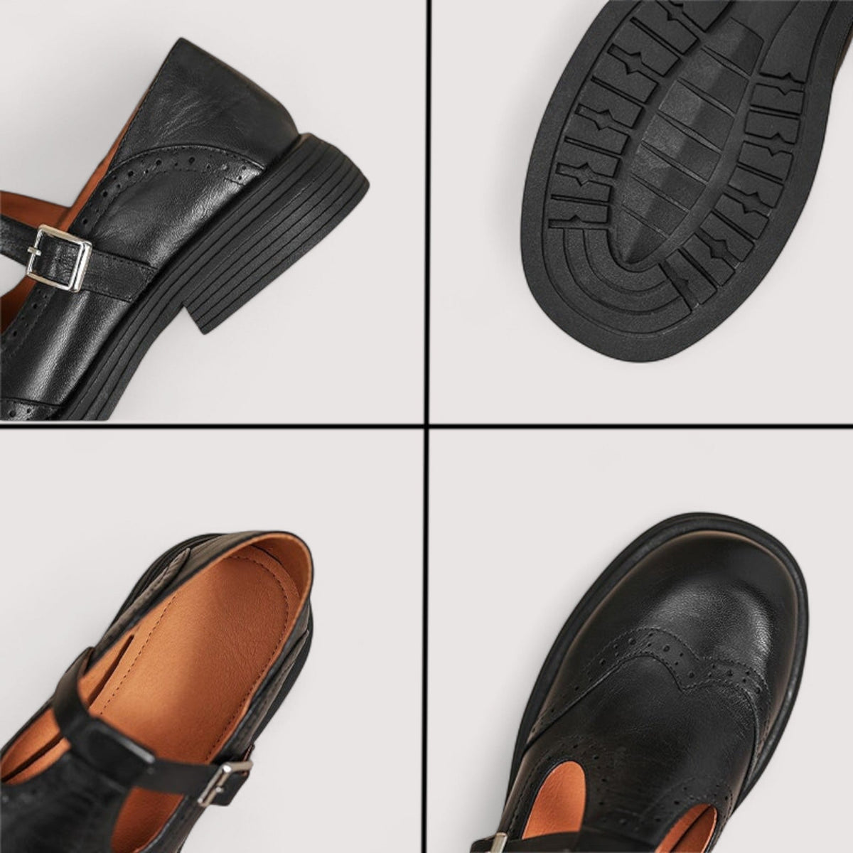 Melysa | Mary Jane Shoes Black Buckle Round Toe