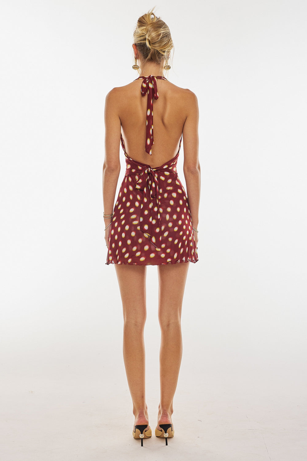 Eugenia | Polka Dot Halter Neck Mini Dress