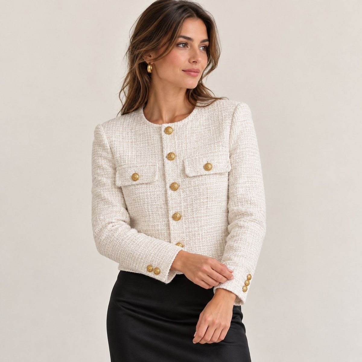 Radmieandra | Tweed Jacket with Gold Buttons