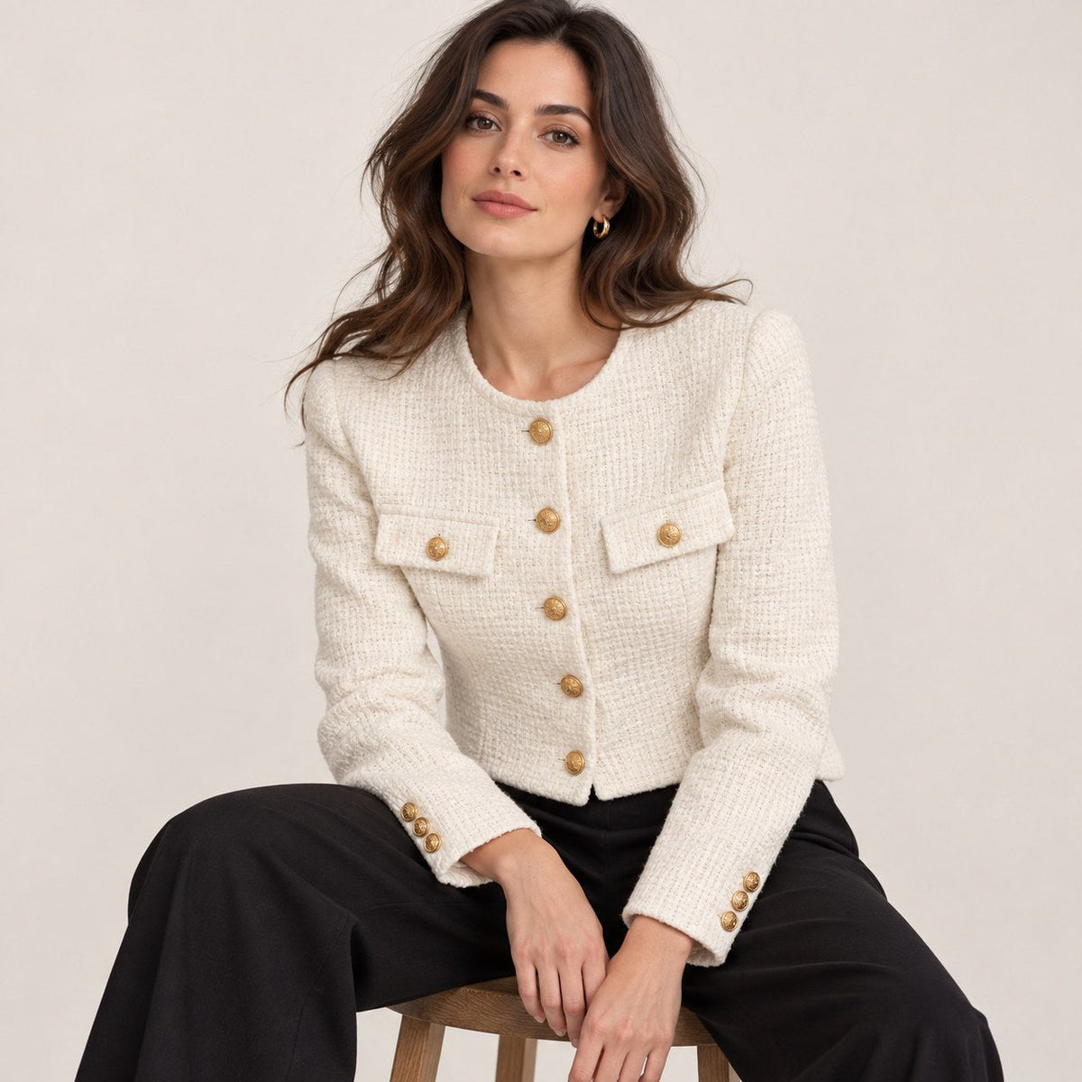Radmieandra | Tweed Jacket with Gold Buttons