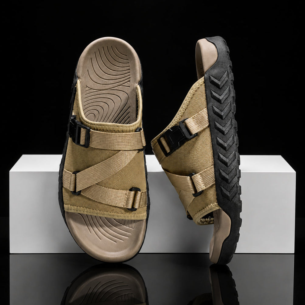 Hatton | Slide Sandals With Adjustable Cross Straps