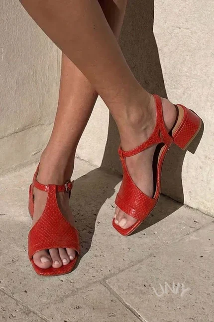 Joice | Open-Toe Block Heel Buckle Sandals