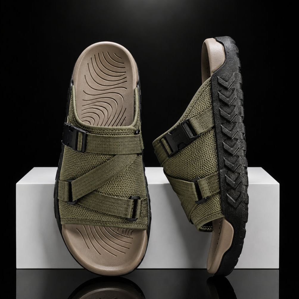 Hatton | Slide Sandals With Adjustable Cross Straps