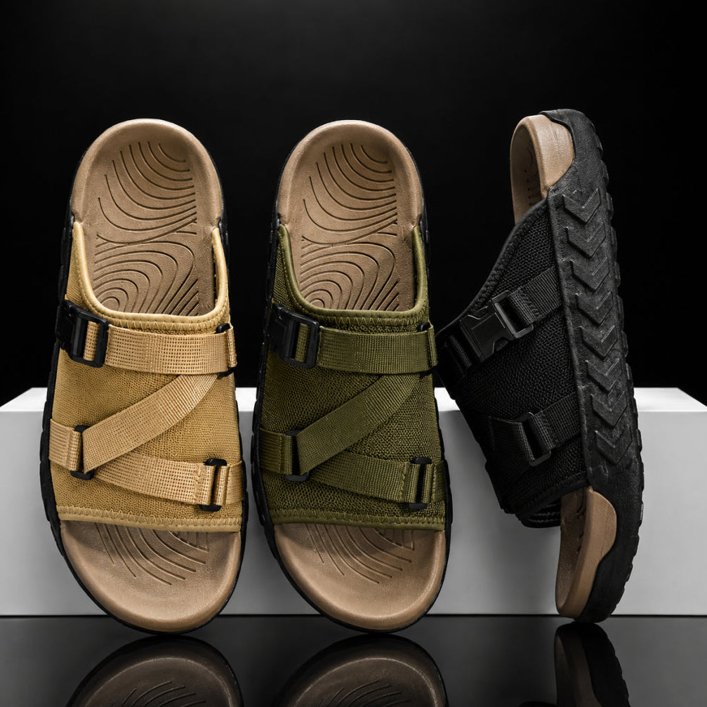 Hatton | Slide Sandals With Adjustable Cross Straps