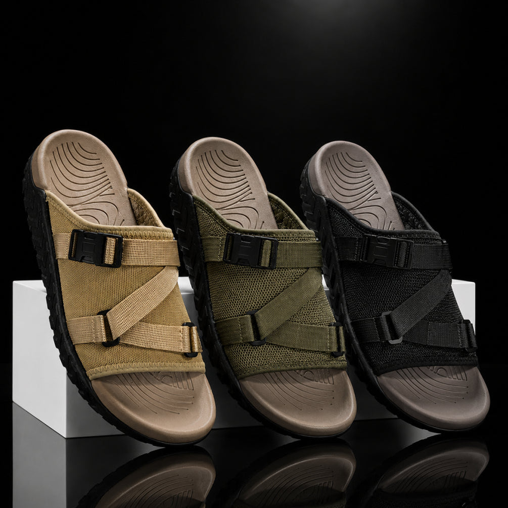 Hatton | Slide Sandals With Adjustable Cross Straps