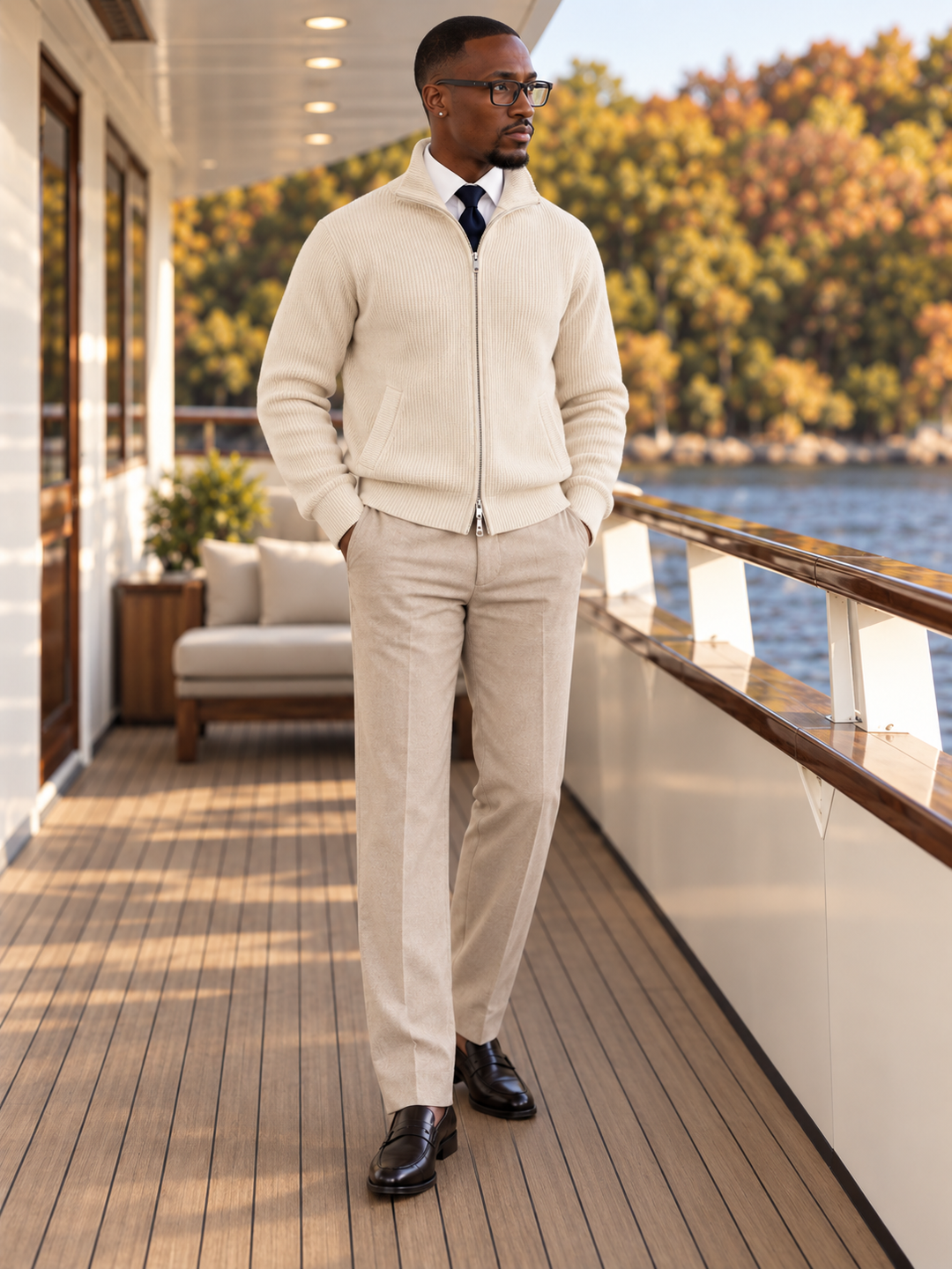 Milou | Cardigan With Ribbed Texture and Stand Collar