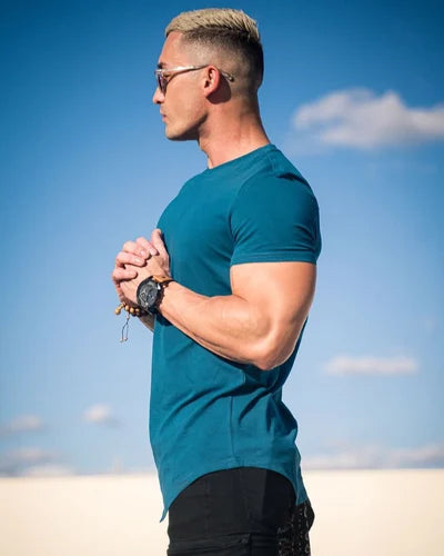 Maxwell - Curved Hem Crewneck T Shirt