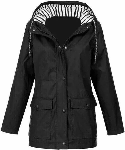 Ilektra | Hooded Long Sleeve Zip Rain Jacket
