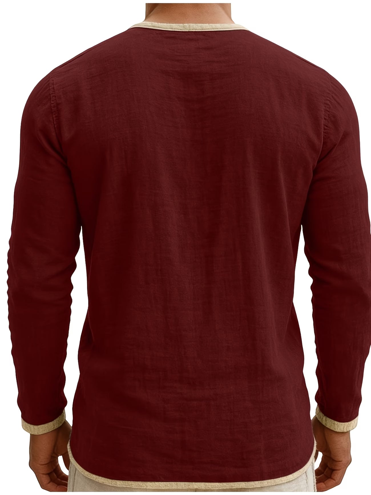 Lorcen | Long Sleeve Henley Shirt with Button Placket
