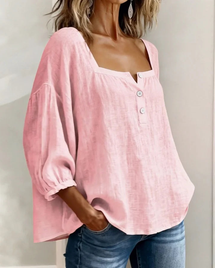 Leontien | Loose Square Neck Blouse