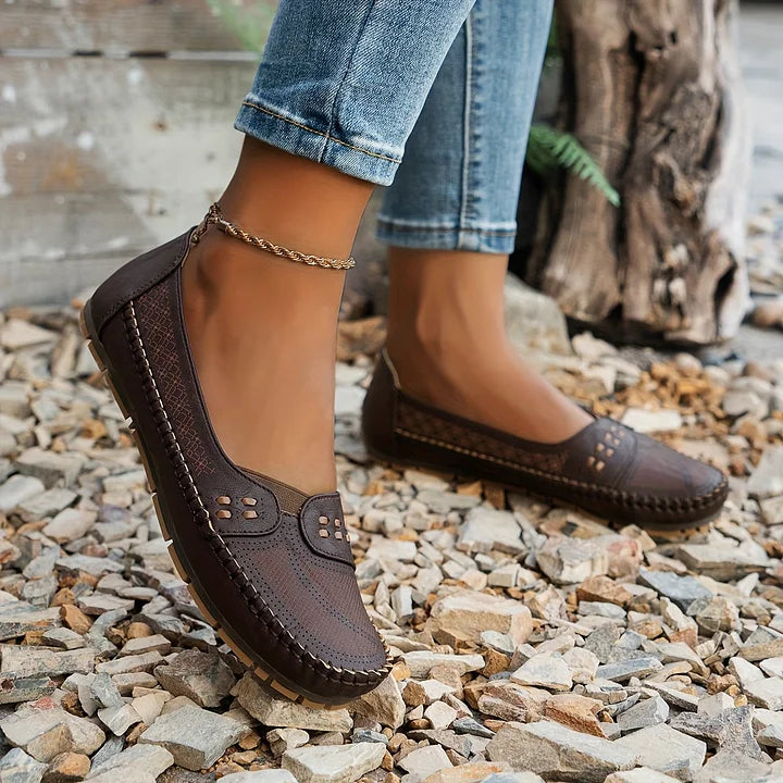 Gerdien | Slip On Loafers Perforated Round Toe