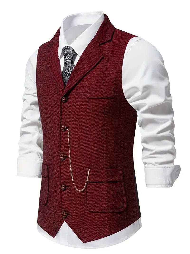 Ferry | Herringbone Notch Lapel Waistcoat