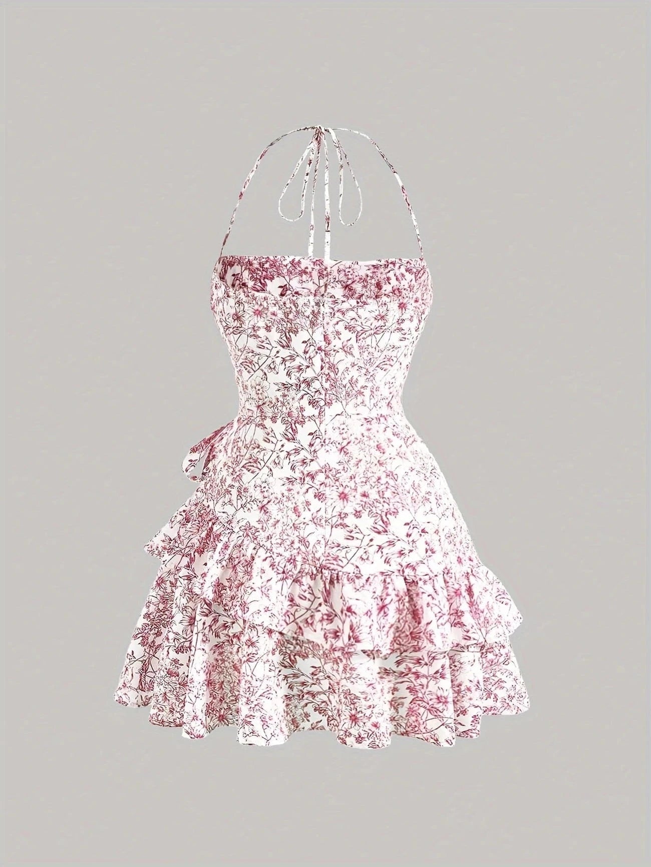 Ortagus | Dress Floral Ruffle Tie Strap Mini
