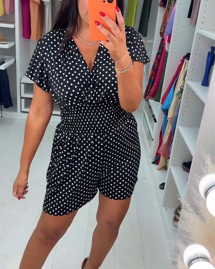 Peyton | Polka Dot Short Sleeve Romper