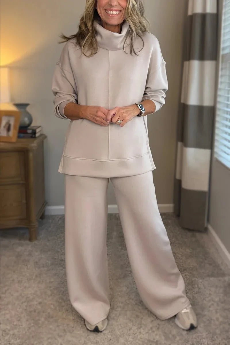 Yardenah | Two-Piece Cowl Neck Wide-Leg Set
