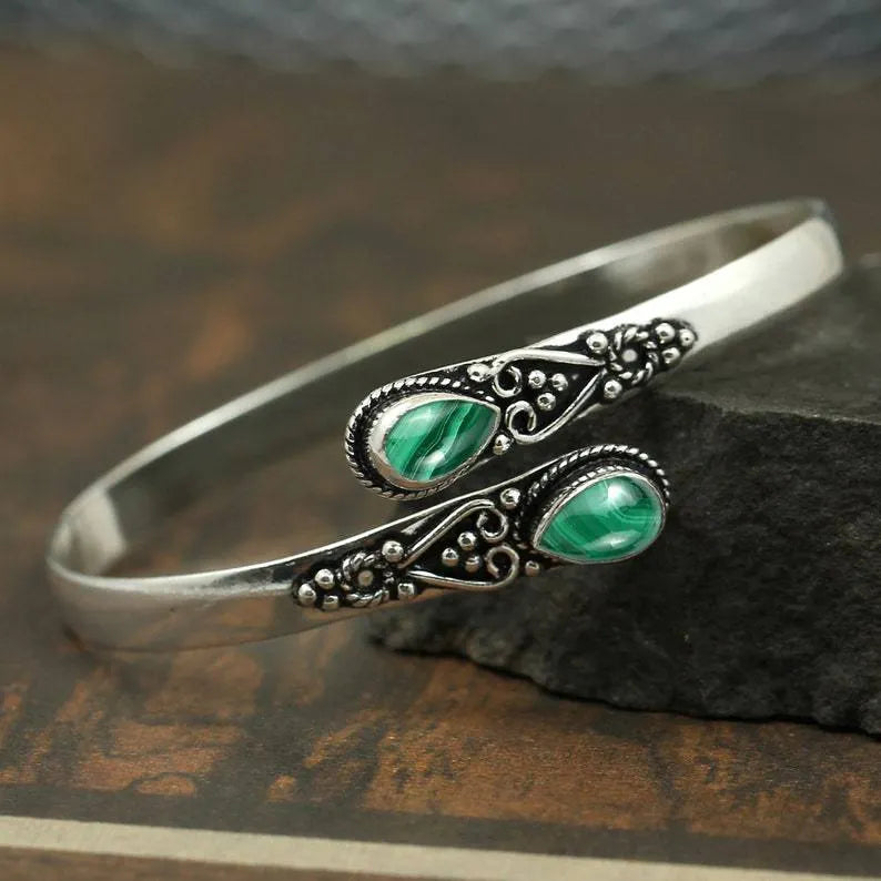 Rovik | Open Cuff Bracelet with Teardrop Stones