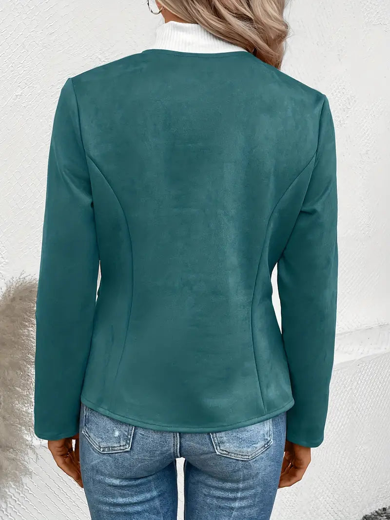 Roksana | Jacket with Round Neck and Zip Closure