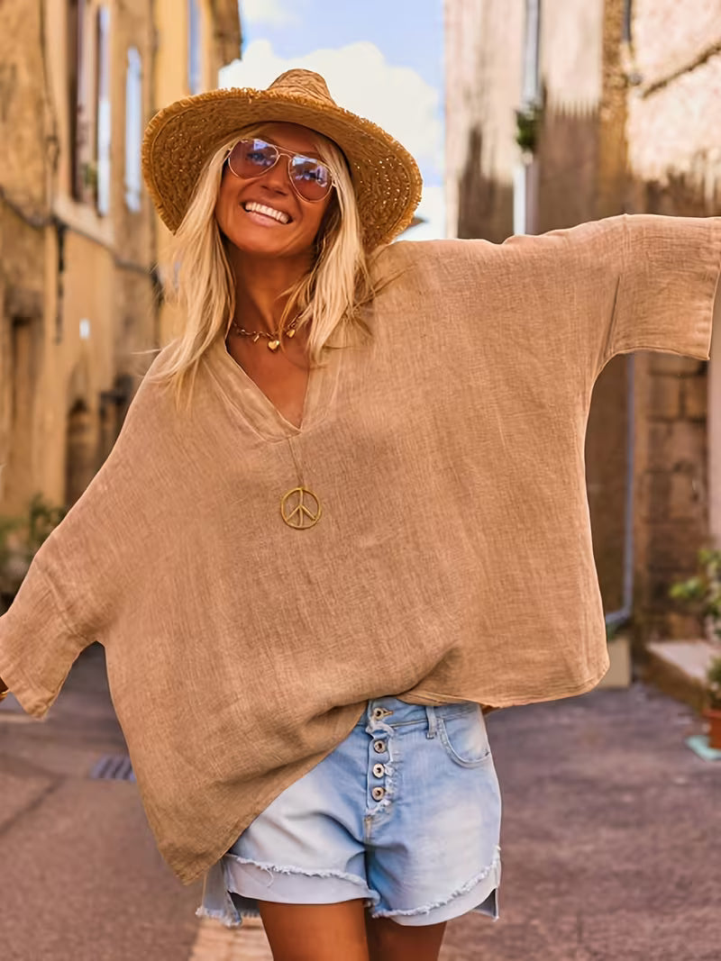 Sienna | V-neck Batwing Sleeve Top in Multiple Colors