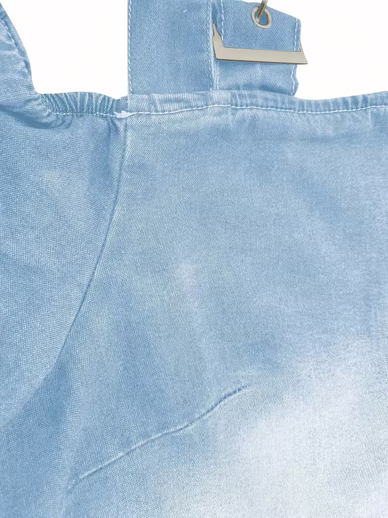 Kenya - Denim Off Shoulder Buckle Strap Top