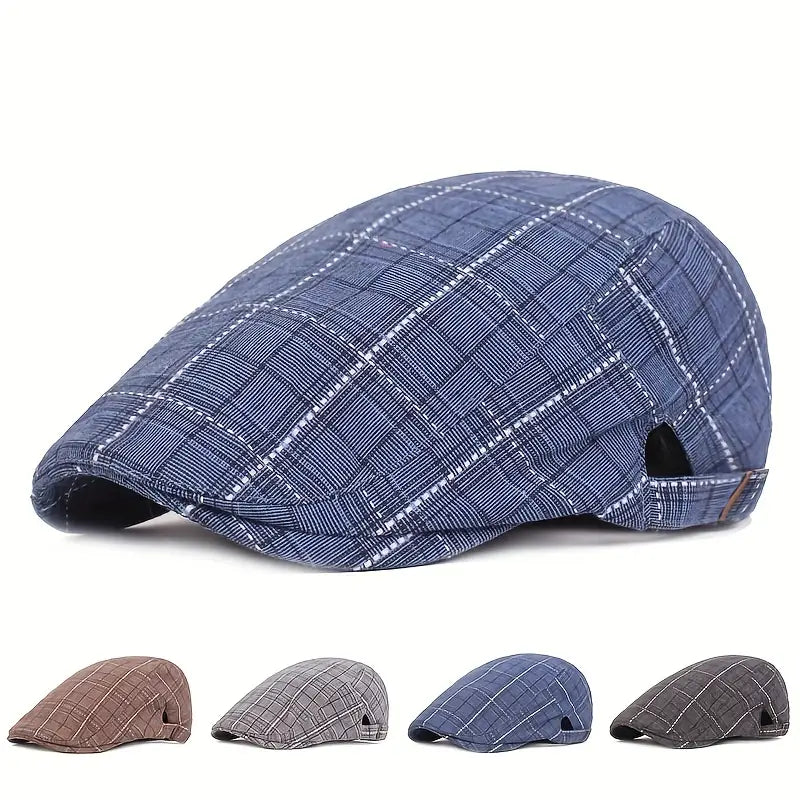 Checklyn | Plaid Flat Cap Casual Driving Hat