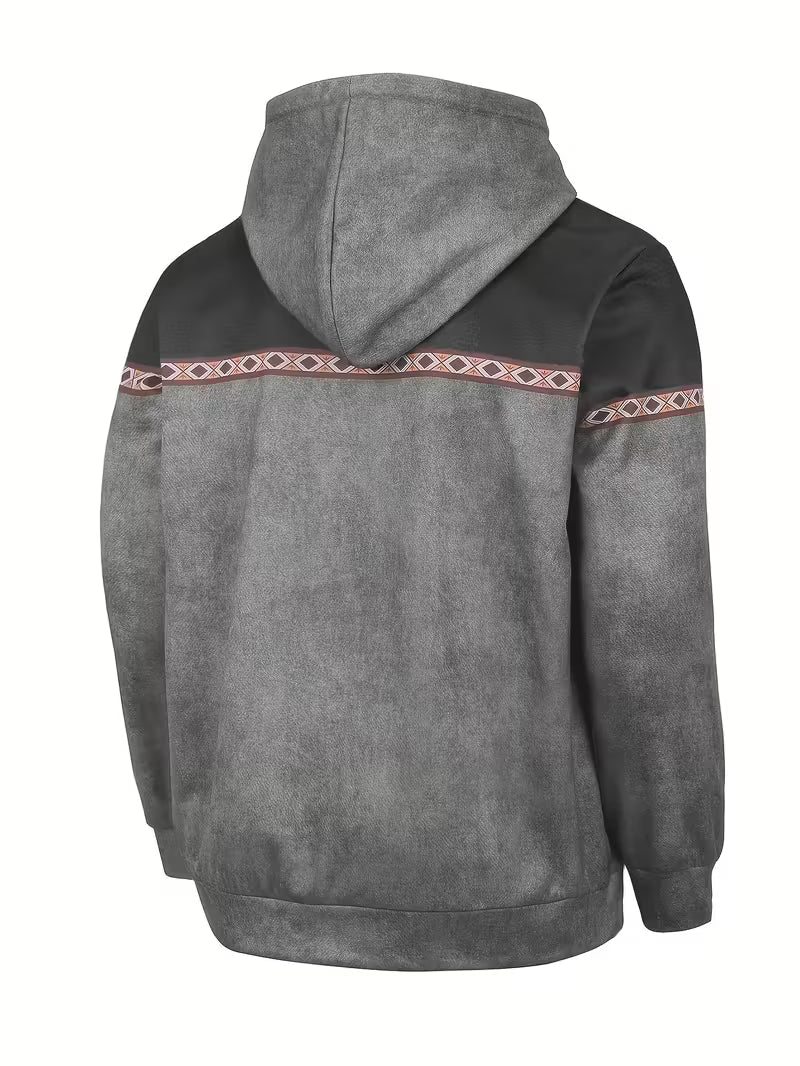 Hakan | Hooded Half Zip Long Sleeve Sweatshirt