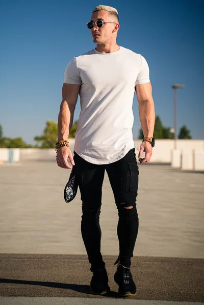 Maxwell - Curved Hem Crewneck T Shirt