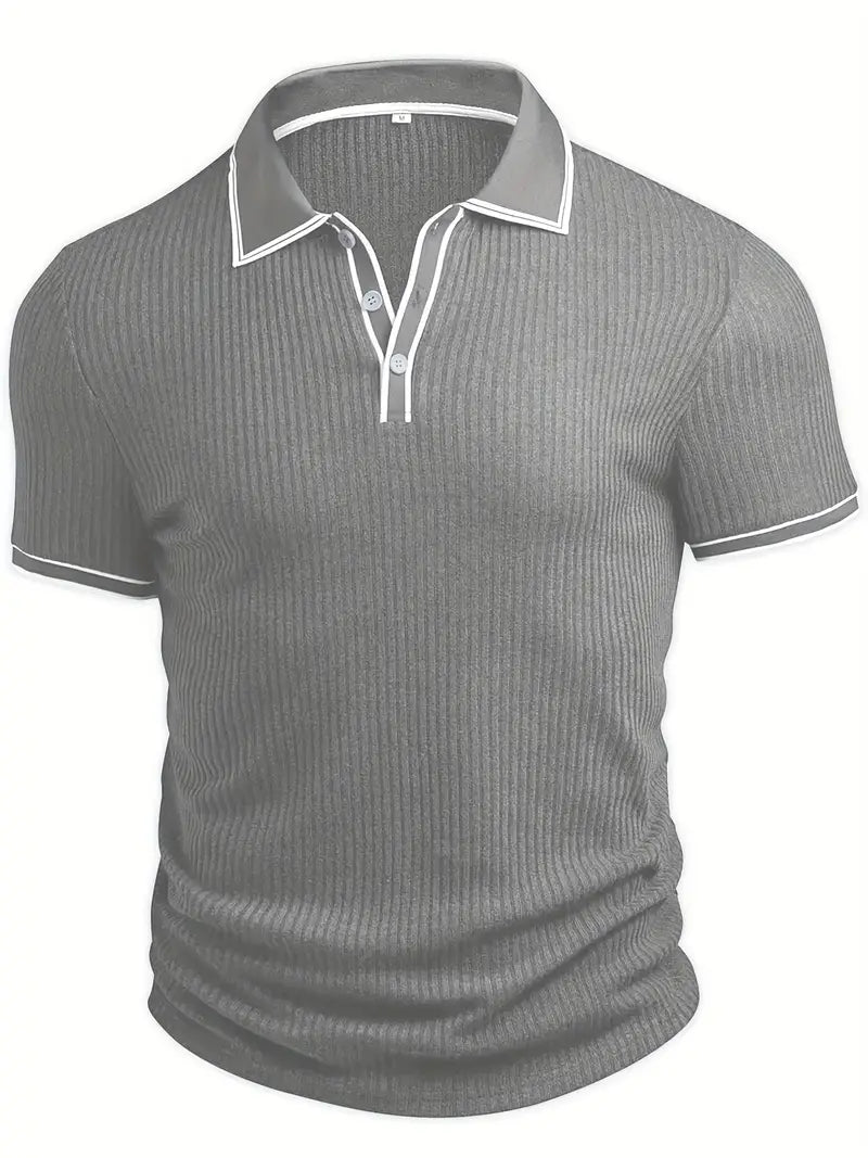 Orestis - Ribbed Short Sleeve Polo Shirt