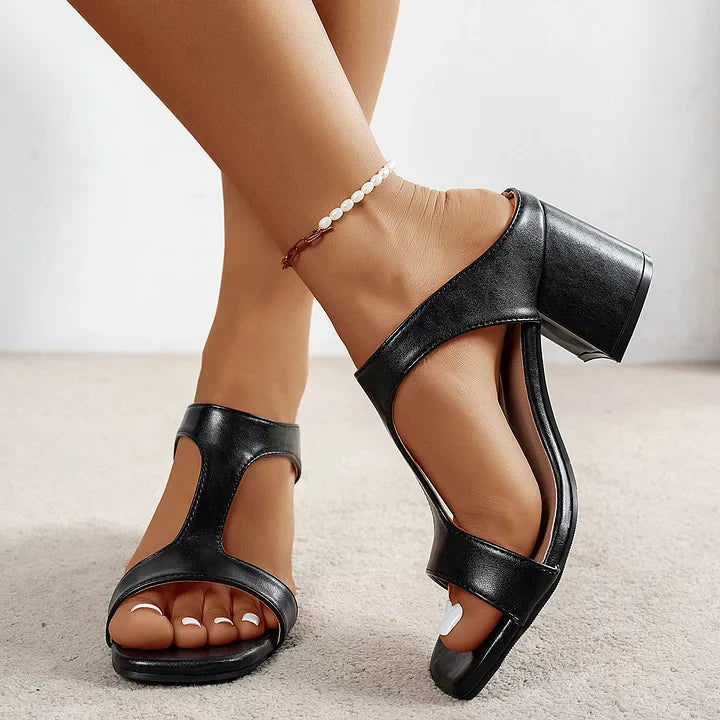Aubree | Sandals With Open Toe Block Heel
