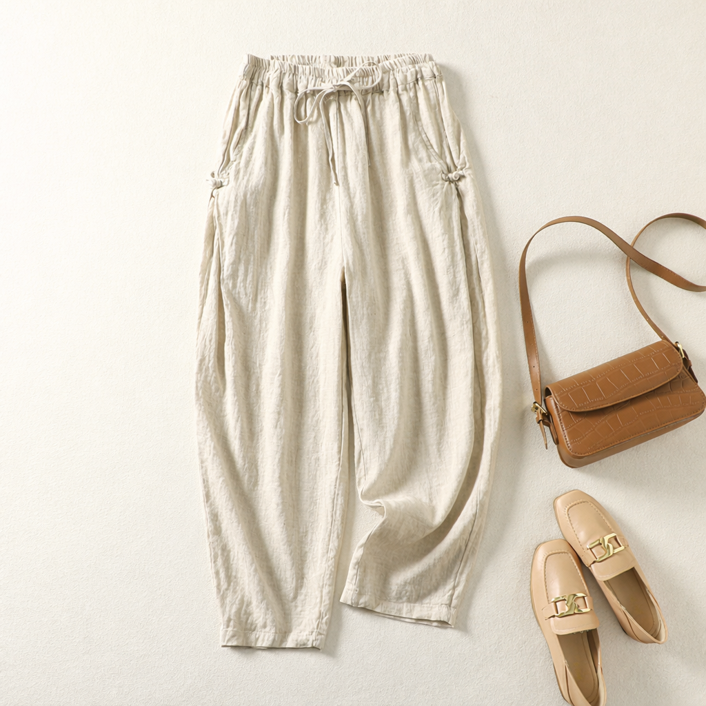Zerelda | Tapered Pants With Drawstring Waist Pockets