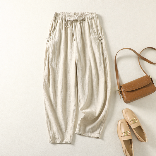 Zerelda | Tapered Pants With Drawstring Waist Pockets