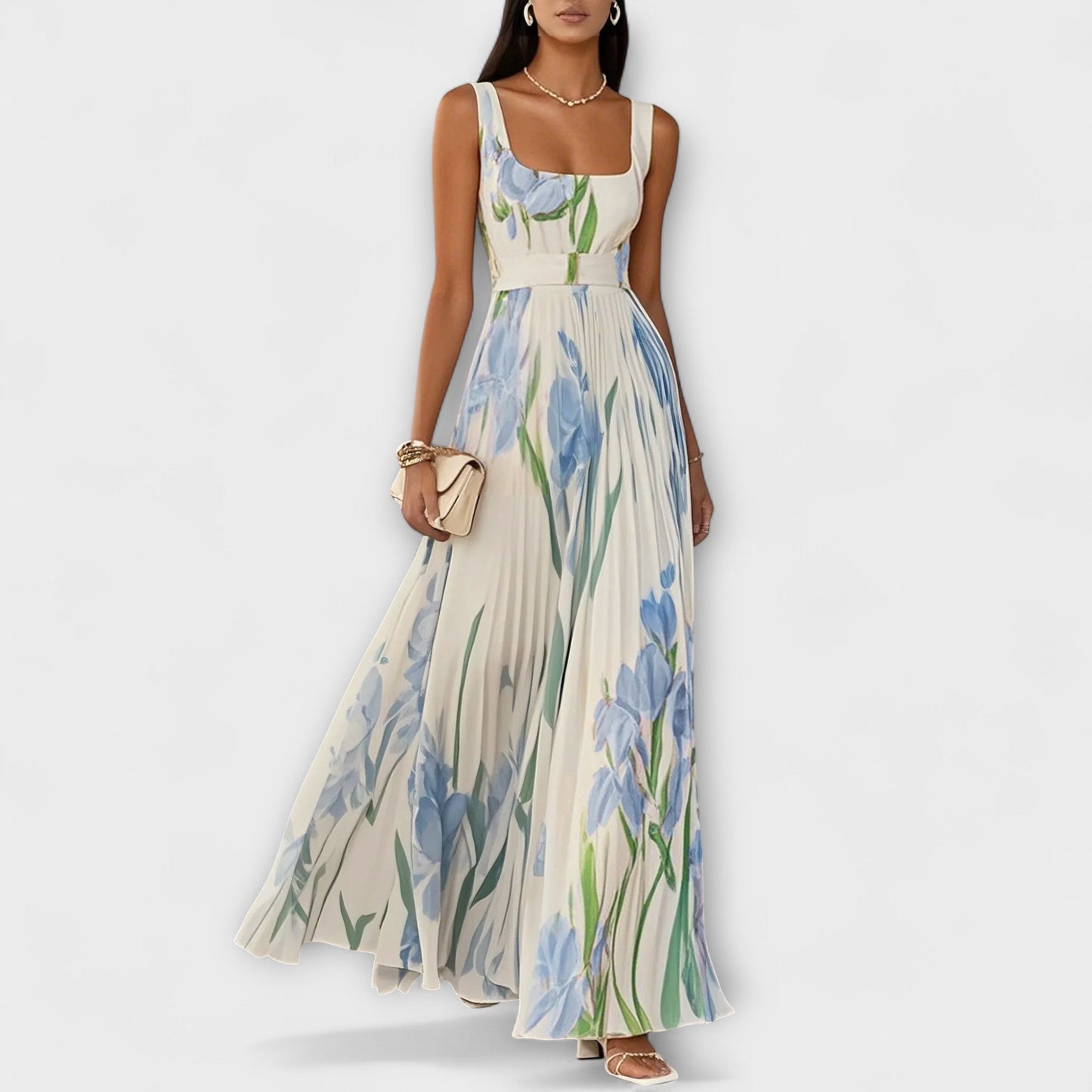 Tressa | Sleeveless Square Neck Floral Maxi Dress