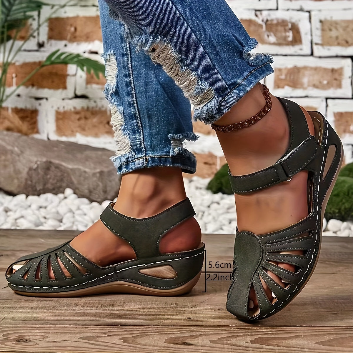 Rosana | Closed Toe Cutout Strap Sandals
