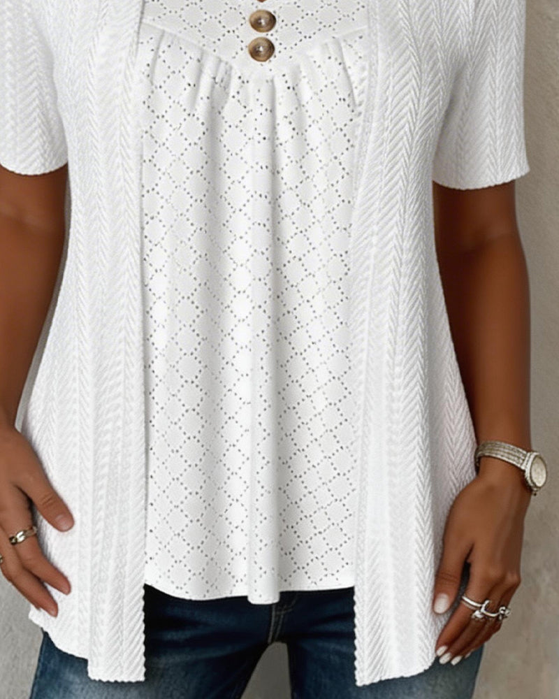 Shilina | Square Neck Layered Short Sleeve Blouse