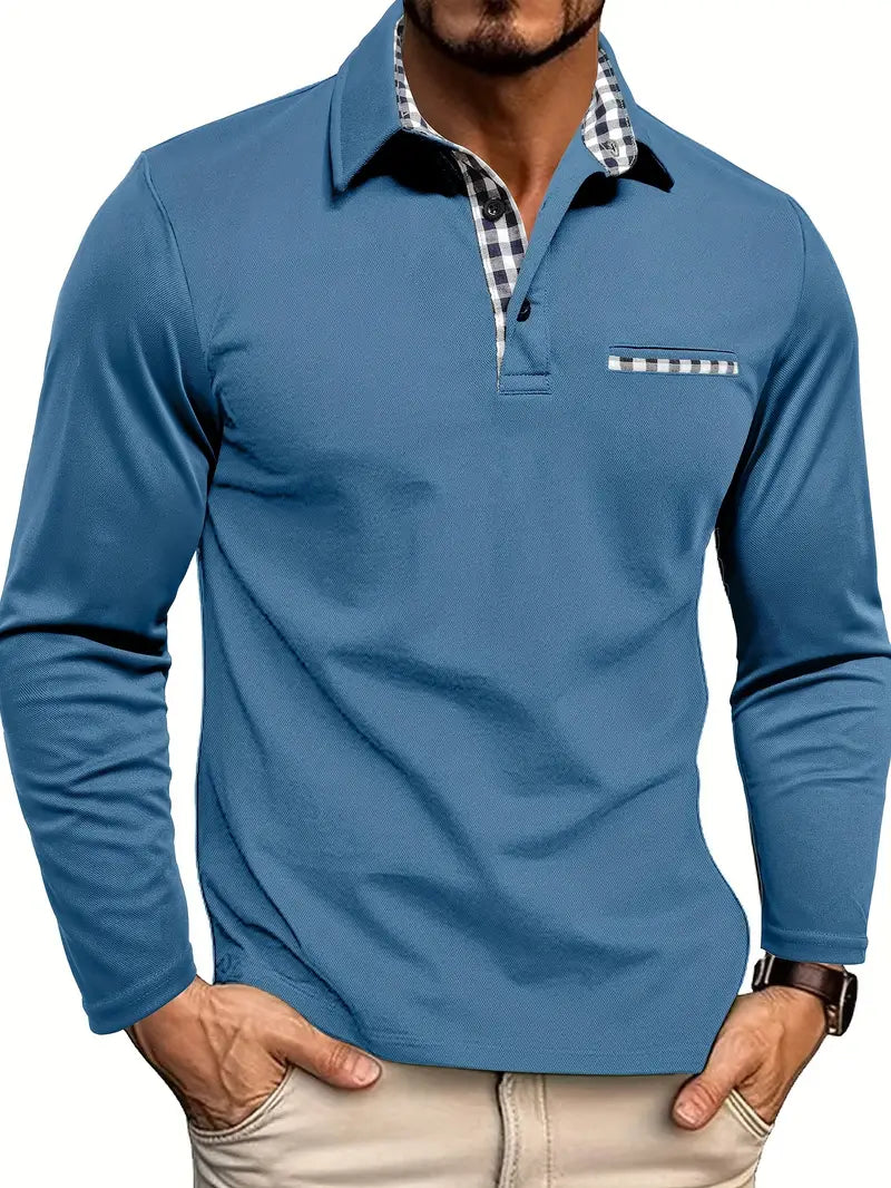Viktor | Long Sleeve Polo with Button Placket
