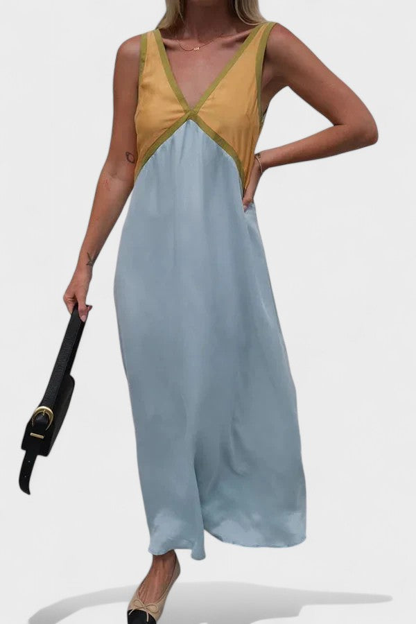 Vida | Sleeveless Color Block Maxi Dress