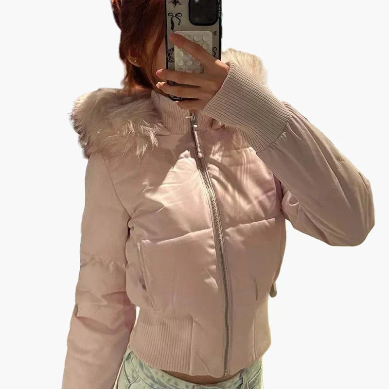 Lucroretta | Short Puffer Jacket with Hood and Zip