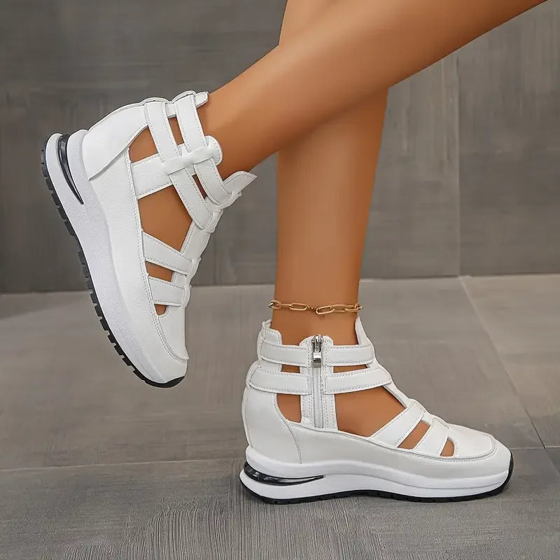 Souad - Wedge Platform Sandal Sneakers With Zipper