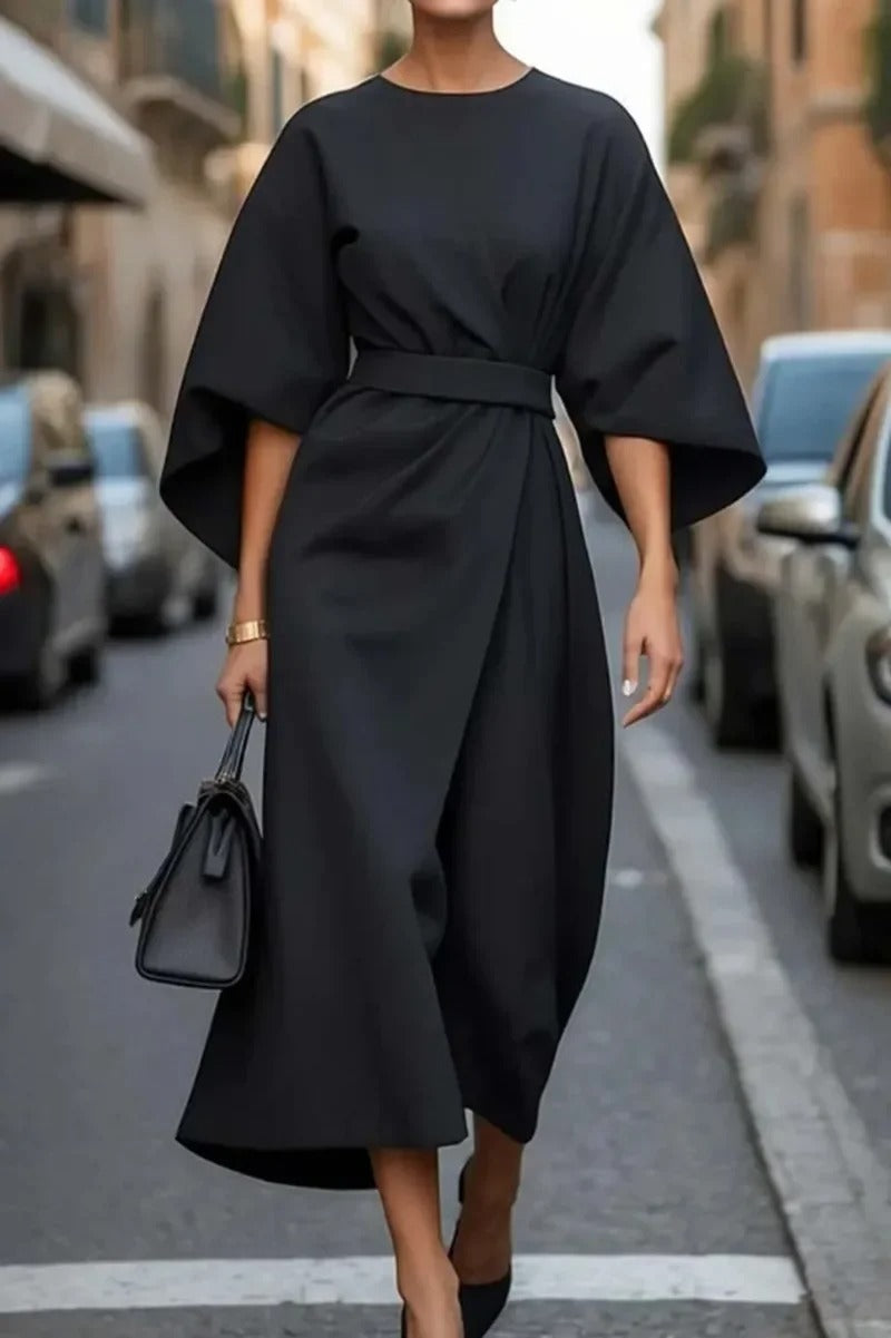 Rita | Midi Batwing Sleeve Belted Dress