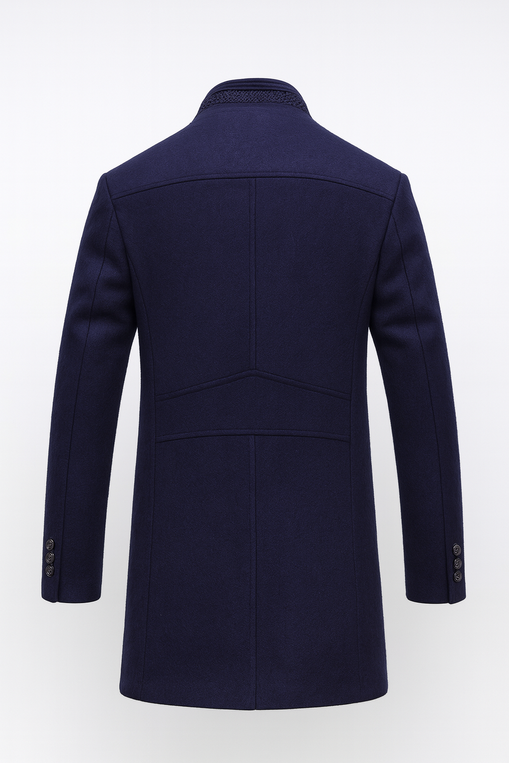 Reinaldo | Coat with Stand Collar and Contrast Trim