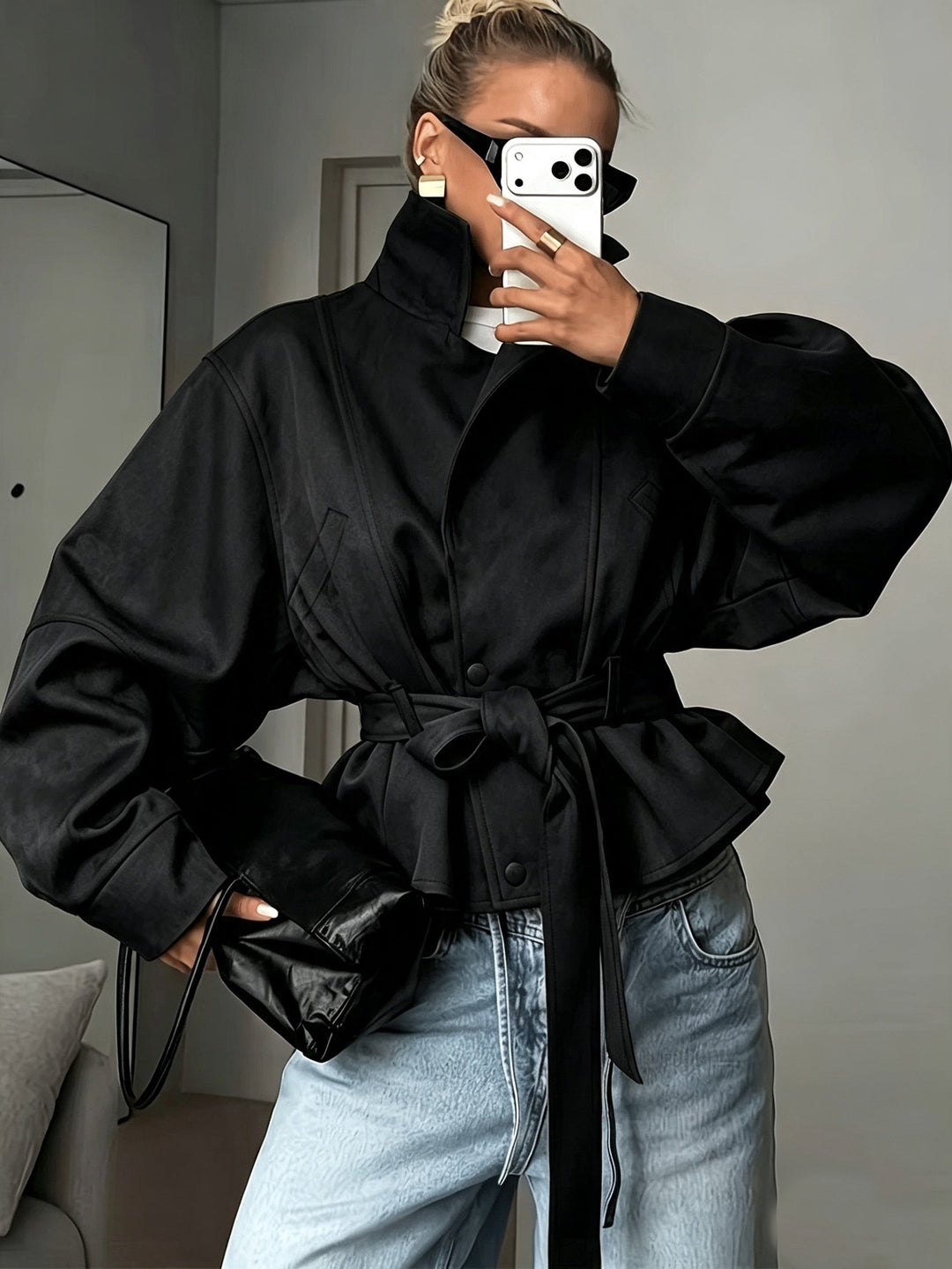 Drouin | Jacket With Tie Belt and Wide Sleeves