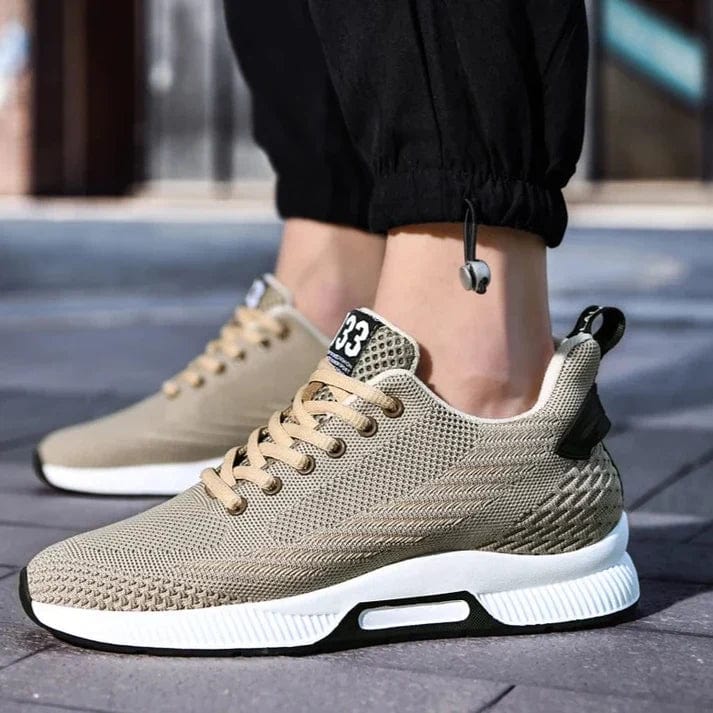 Aviles | Mesh Lace-Up Sneakers with Contrast Sole