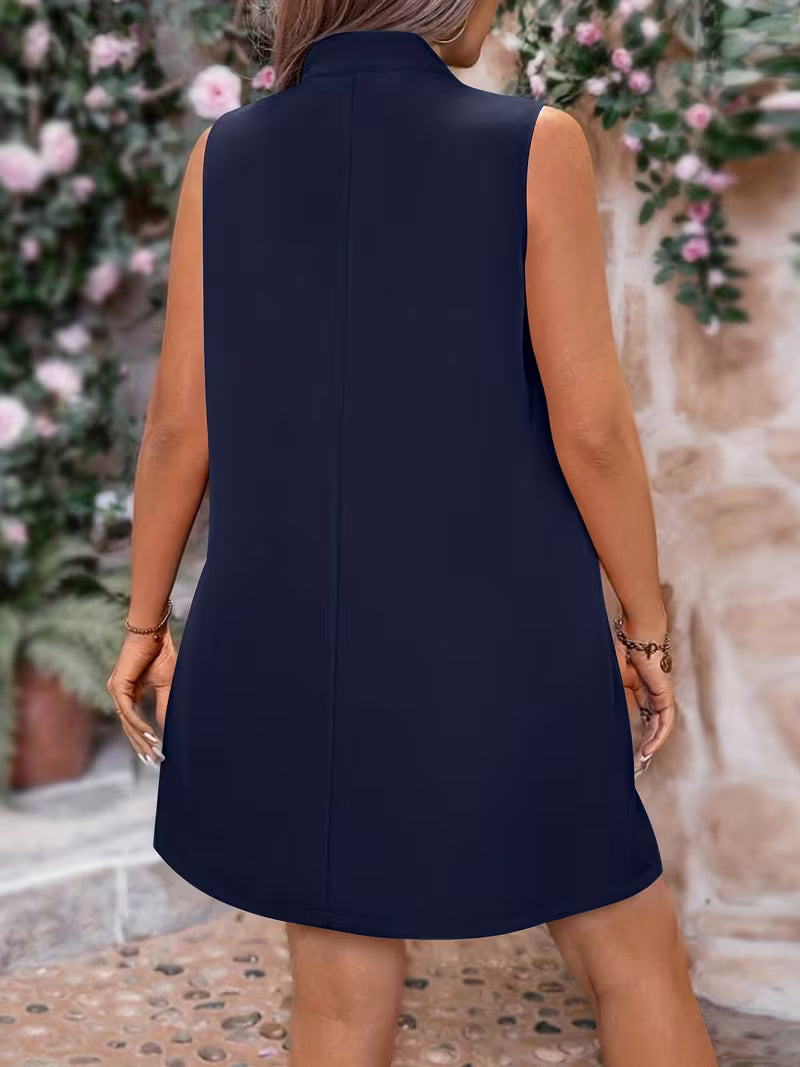 Alanaa | Sleeveless Open Front Vest in Dark Cyan