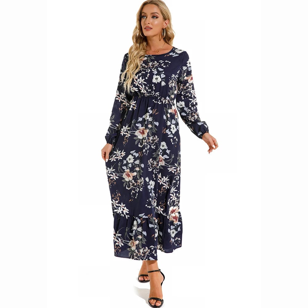 Trisha | Floral Long Sleeve Tiered Maxi Dress