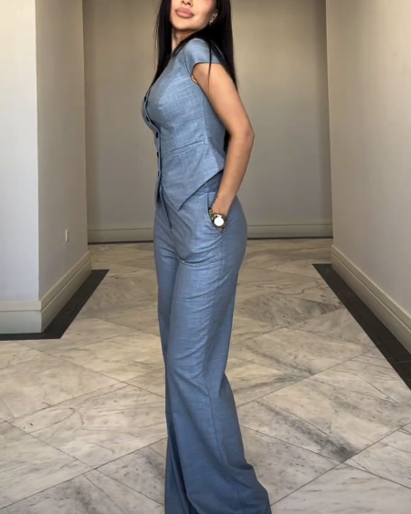 Nizhoni | Cap Sleeve Wide Leg Jumpsuit
