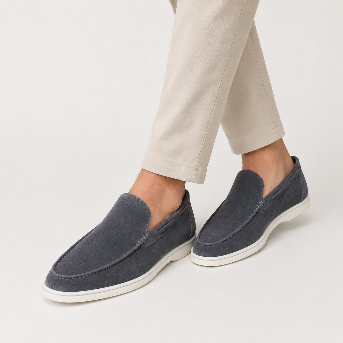 Santos | Loafers With Suede Appearance and Contrast Soles