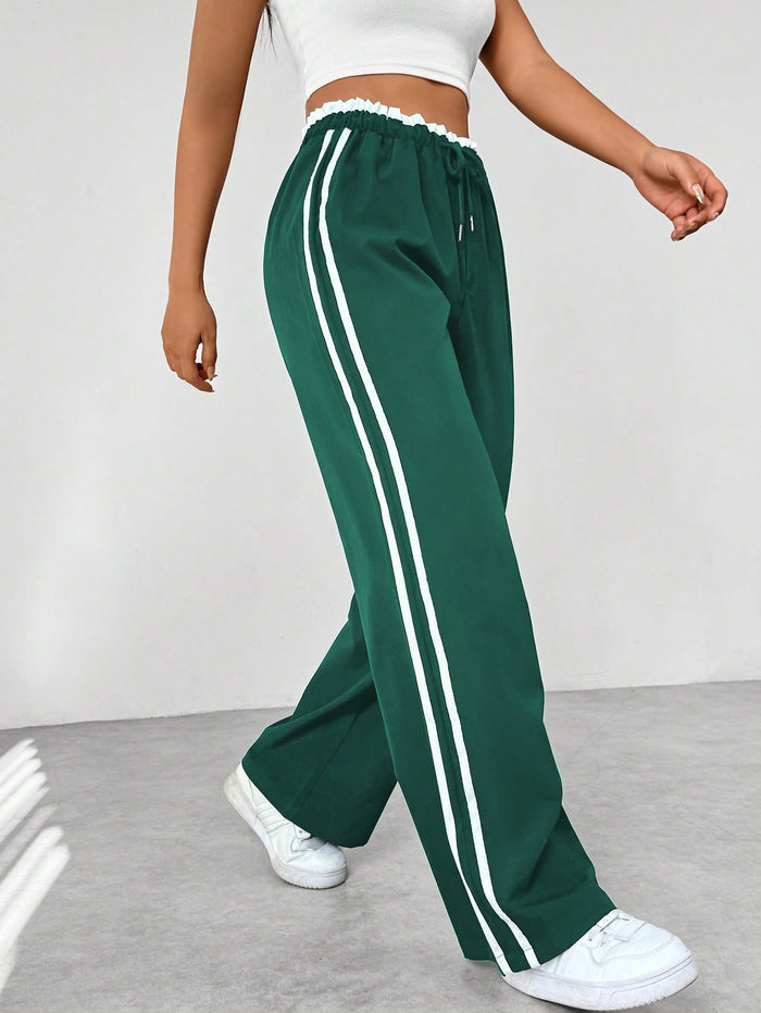 Dames sportieve high | High-Waisted Jogging Pants with Stripes