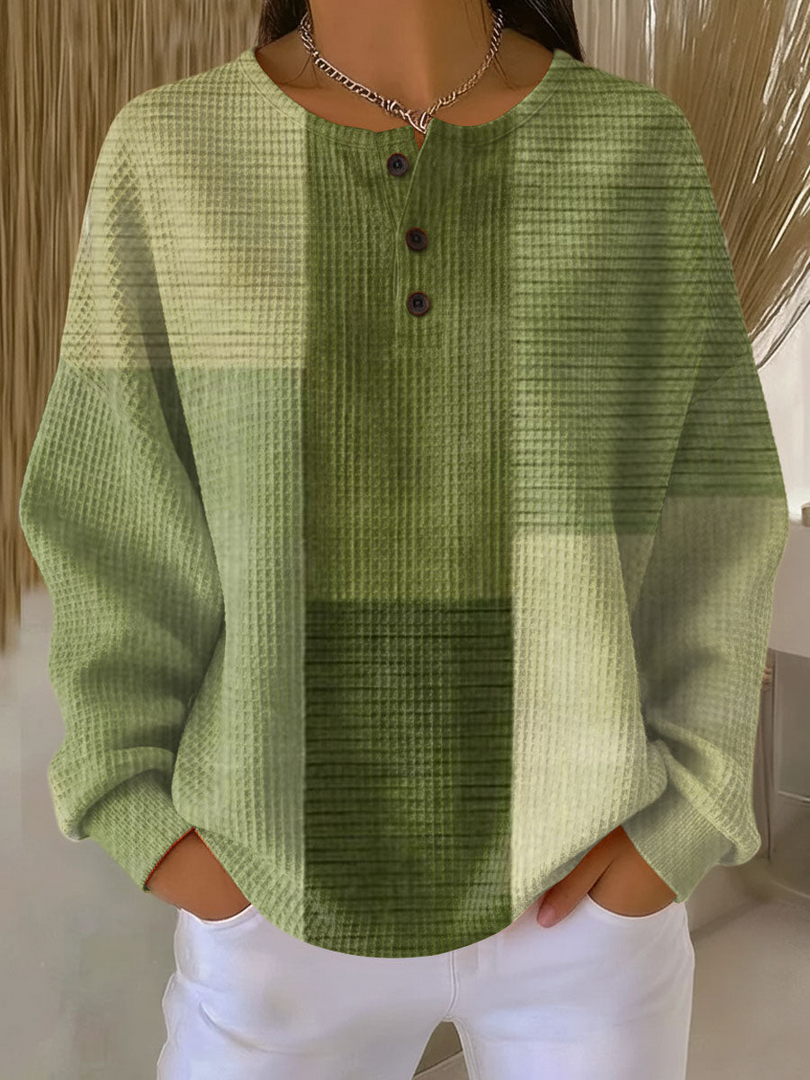 Willemijn | Waffle Knit Sweater With Assorted Prints