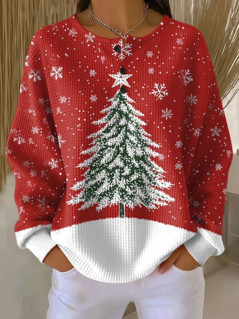 Willemijn | Waffle Knit Sweater With Assorted Prints