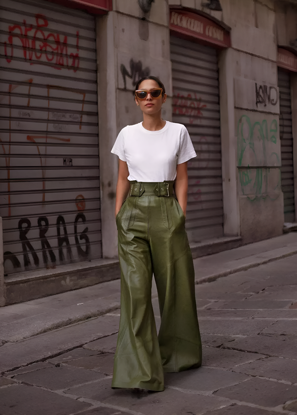 Julietta | Wide Leg High Waist Faux Leather Pants