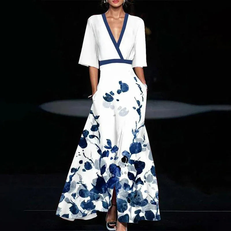 Bria | Elegant Short Sleeve Floral Dress